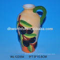 Fábrica directamente handpainting botella de aceite de oliva de cerámica